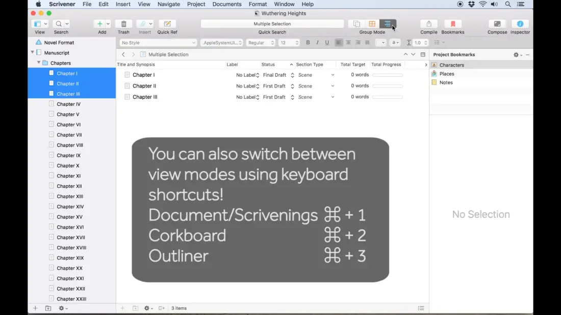 Document mode - Scrivener View Modes
