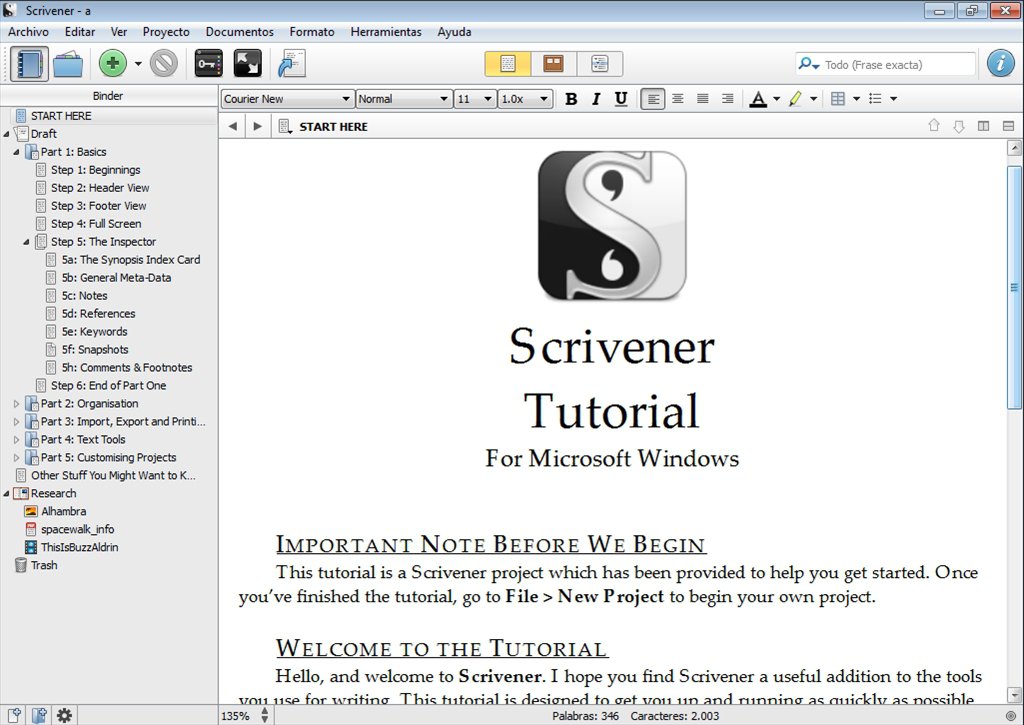 MAC project version - Scrivener 1.9 for PC