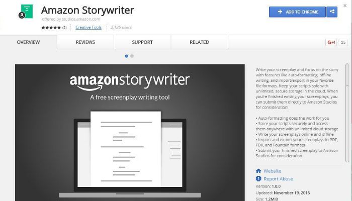 Offline Storywriter Interface - Amazon Storywriter Review