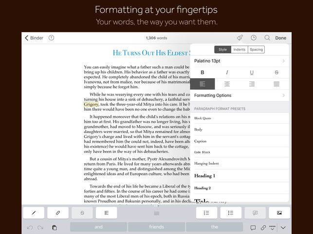 Customize keyboard rows - Scrivener iOS: Keyboard Quick Access Buttons
