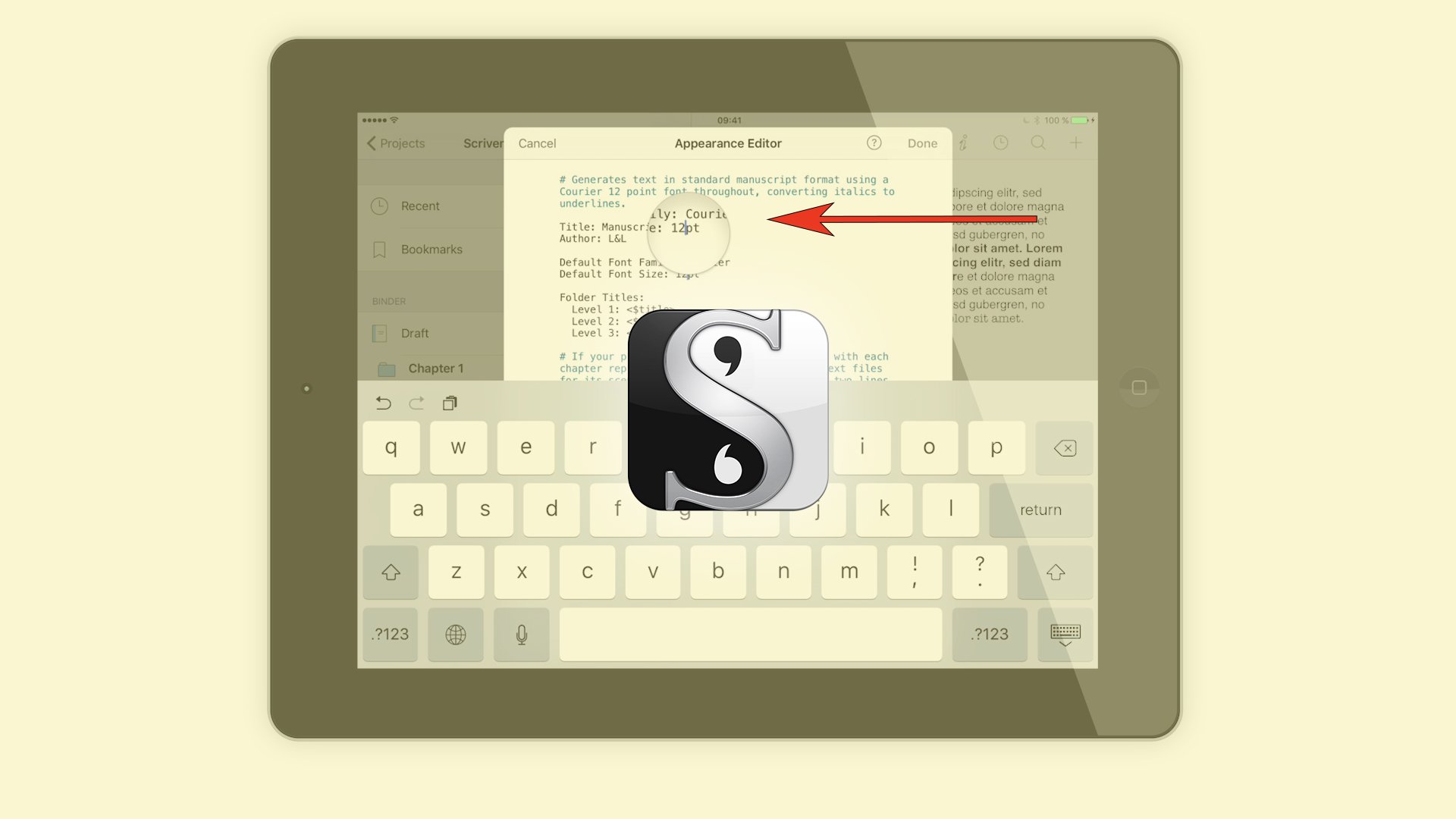 Manuscript Courier Compile Appearance - Scrivener iOS: Easily Create Compile Appearances