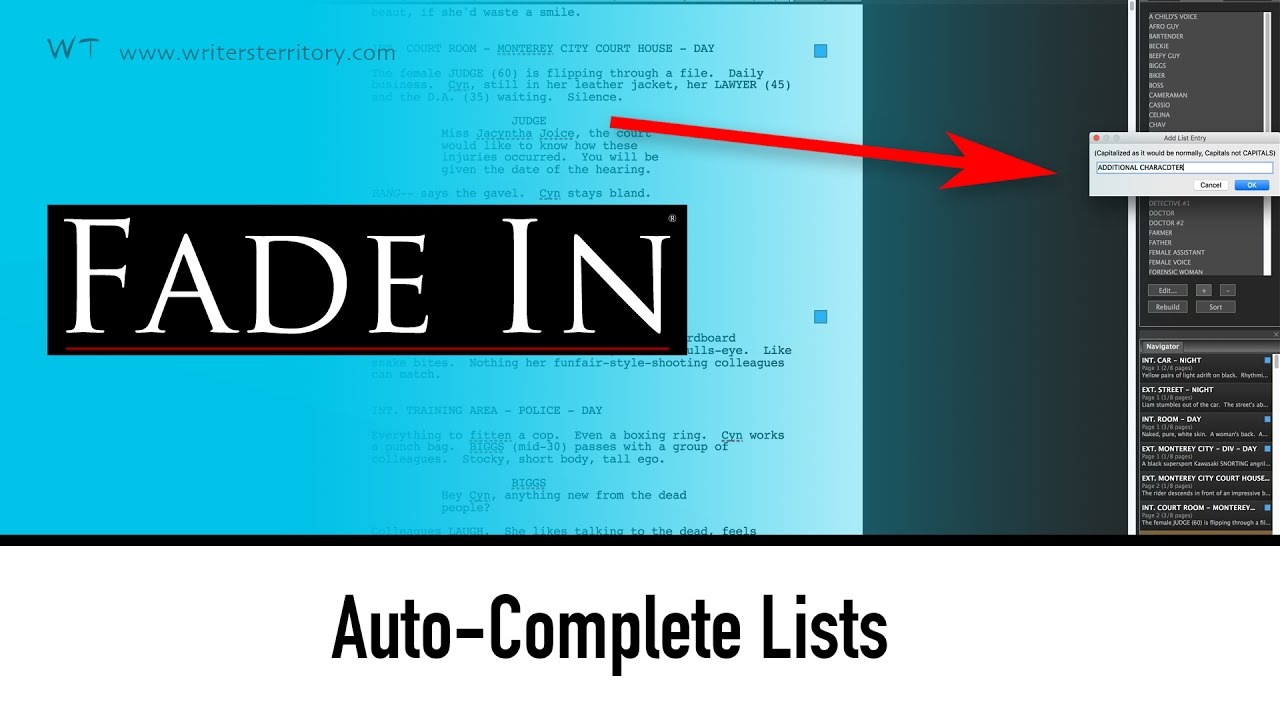 Locations List - How to use Autocomplete-Lists in Fade In
