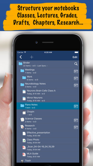 Use Swipe Menu to Rename, Move, Delete - Untitled Notebook App for Screenwriters Review